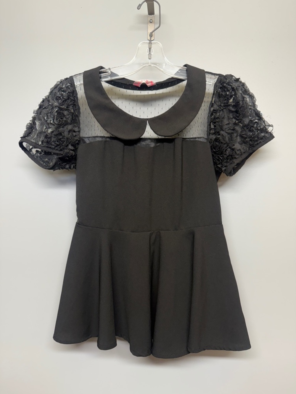 Yoy Black Peter Pan Collar Dress Top